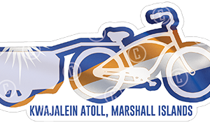 Kwajalein Atoll Bicycle and Trailer Sticker